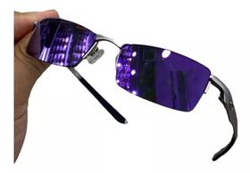 Óculos De Sol Lupa De Vilão Plasma Lente Purple Kit Preto