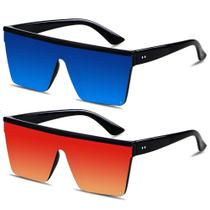 Óculos de sol LYZOIT Square Oversized Fashion Shield para mulheres/homens