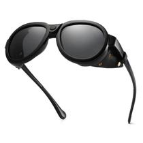Óculos de Sol MACJERO Retro Aviator Steampunk Polarizados - Preto Óculos de Sol MACJERO Retro Aviator Steampunk Polarizados - Preto