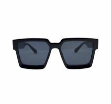Óculos de Sol Mascara Quadrado Hype Grande Unissex Retro Vintage Preto UV 400
