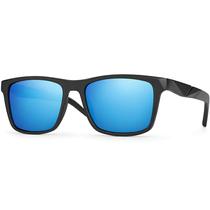 Óculos de Sol Masculino Azul Espelhado Polarizado UV400 Quadrado Village Heaven 6171