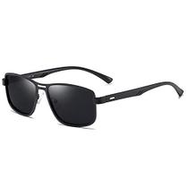 Óculos de Sol Masculino BARCUR Quadrado Armação de Aço Inoxidável tr90 Proteção uv400