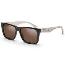 Óculos de Sol Masculino Com Proteção UV 400 Polarizado Visão Confortável Cor Marrom E Bege Moderno Elegante Rosto Médio a Largo Village Heaven 1415 C5
