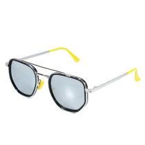 Óculos de Sol Masculino e Feminino Hexagonal Linha Premium Lançamento Varias Cores Acompanha Case