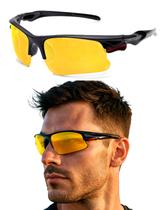 Oculos de Sol Masculino Feminino Esportivo Bike Corrida Lente Amarela Proteção Visão Noturna