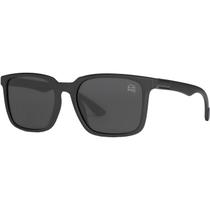 Óculos de Sol Masculino Formato Quadrado Lente Preta Polarizado Proteção UV400 Armação Preto Fosco Com Estojo E Flanela Village Heaven 6211