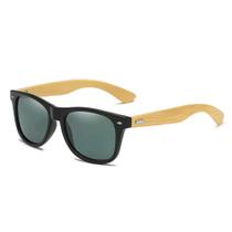 Óculos De Sol Masculino Haste Bambu Proteção UV400 Com Case