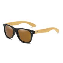 Óculos De Sol Masculino Haste Bambu Proteção UV400 Com Case