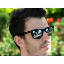 Óculos De Sol Masculino Jackdaw 10 Preto Brilho Espelhado