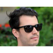Óculos De Sol Masculino Jackdaw 42 Preto Brilho e Azul
