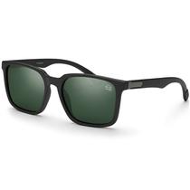 Óculos de Sol Masculino Lente Polarizada Com Proteção UV400 Verde Escuro Armação Preto Fosco Formato Quadrado Uso Casual Esportes Dia a Dia VH 6211