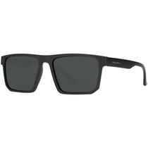 Óculos de Sol Masculino Lente Polarizada Proteção UV400 Formato Quadrado Visão Confortável Armação Preto Fosco Uso Casual Dia a Dia Esportes VH 1423