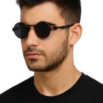 Óculos de Sol Masculino Metal Redondo Retrô Vintage Estilo