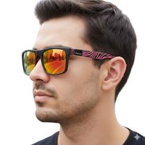 Óculos De Sol Masculino Polarizado Espelhado Vermelho
