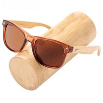 Óculos De Sol Masculino Polarizado Madeira Original Bambu - Vallera