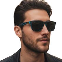 Óculos De Sol Masculino Polarizado Preto E Azul Estilo Fashion Óculos De Sol Masculino Polarizado Preto E Azul Estilo Fashion