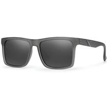 Óculos de Sol Masculino Polarizado Proteção UV400 Quadrado Grande Cinza e Preto Village Heaven 6280