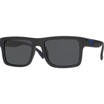 Óculos de Sol Masculino Polarizado Quadrado UV400 Preto e Azul Village Heaven 6299