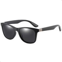 Óculos de Sol Masculino Polarizado Quadrado Vintage Preto Uv 400nm Retro S1