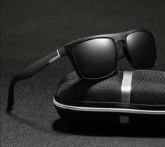 Óculos De Sol Masculino POLARIZADO Square Proteção 400 Uv ORIGINAL OMG - PRETO / BRANCO
