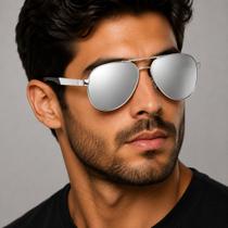 Óculos De Sol Masculino Polarizado Uv400 Luxuoso Vinkin 379 Cinza Espelhado Prateado Cinza Espelhado Óculos De Sol Masculino Polarizado Uv400 Luxuoso Vinkin 379 Cinza Espelhado Prateado Cinza Espelhado