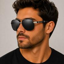 Óculos De Sol Masculino Polarizado Uv400 Luxuoso Vinkin 381 Prateado
