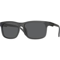Óculos de Sol Masculino Polarizado UV400 Quadrado Armação Cinza Lentes Pretas Village Heaven 6284