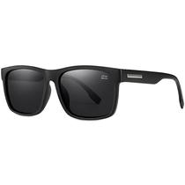 Óculos de Sol Masculino Preto Fosco Lente Polarizada Com Proteção UV400 Armação Confortável Leve Village Heaven 2643