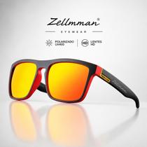 Óculos De Sol Masculino Preto POLARIZADO Quadrado Clássico Proteção 400 UV - Zellmann ORIGINAL Óculos De Sol Masculino Preto POLARIZADO Quadrado Clássico Proteção 400 UV - Zellmann ORIGINAL