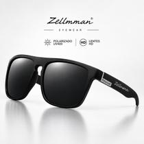 Óculos De Sol Masculino Preto POLARIZADO Quadrado Clássico Proteção 400 UV - Zellmann ORIGINAL Óculos De Sol Masculino Preto POLARIZADO Quadrado Clássico Proteção 400 UV - Zellmann ORIGINAL