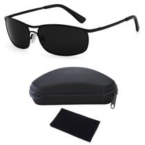 Óculos De Sol Masculino Proteção UV400 Preto Esportivo Dirigir Verão Clássico Acessórios Óculos De Sol Masculino Proteção UV400 Preto Esportivo Dirigir Verão Clássico Acessórios