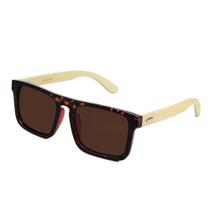 Óculos de Sol Masculino Quadrado Aste Em Madeira Lentes Polarizada e UV400 Envio Imediato