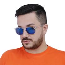 Óculos de Sol Masculino Quadrado Grande Varias Cores Acompanha Case de Proteção
