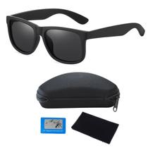 Óculos De Sol Masculino Quadrado Polarizado Proteção Uv400 Preto Fosco A4367 Óculos De Sol Masculino Quadrado Polarizado Proteção Uv400 Preto Fosco A4367