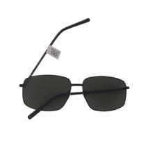 Óculos de Sol Masculino Quadrado Preto com Armação Metálica Estilo Moderno e Proteção UV