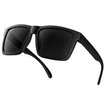 Óculos De Sol Masculino Quadrado Proteção Uv400 Polarizado Preto Fosco N1864