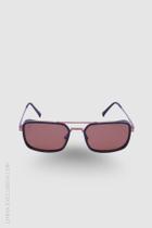 Óculos de Sol Masculino Retangular Marrom Polarizado Sir