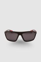 Óculos de Sol Masculino Retangular Preto e Vermelho Fosco Óculos de Sol Masculino Retangular Preto e Vermelho Fosco