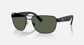 Óculos de Sol Masculino Retangular Ray-Ban RB3745L Preto Óculos de Sol Masculino Retangular Ray-Ban RB3745L Preto