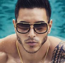 Óculos De Sol Masculino Retrô Black Vintage Polarizado 400uv Dourado Quadrado Óculos De Sol Masculino Retrô Black Vintage Polarizado 400uv Dourado Quadrado