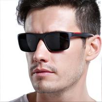 Óculos De Sol MASCULINO Square Preto POLARIZADO Com Proteção 400uv Óculos De Sol MASCULINO Square Preto POLARIZADO Com Proteção 400uv