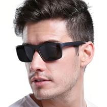 Óculos De Sol MASCULINO Square Preto POLARIZADO Com Proteção 400uv Óculos De Sol MASCULINO Square Preto POLARIZADO Com Proteção 400uv