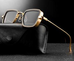 Óculos De Sol Masculino Square Vintage Quadrado Retrô Metal 400UV LUXO - OMG