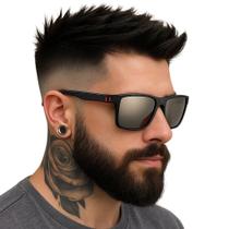 Óculos De Sol Masculino Vintage Square Polarizado Texturizado Com Proteção 400UV