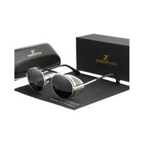 Óculos de Sol Masculinos Polarizados KINGSEVEN - Estilo Steampunk Vintage com Lentes Redondas