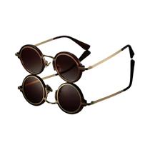Óculos De Sol Masculinos Retro Steampunk Com Armação Redonda Pequena Para Direção Ao Ar Livre E
