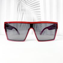 Óculos de sol Max estilo quadrado retrô detalhe na haste cód 68-93393