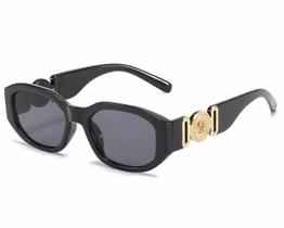 Óculos de sol Medusa Unissex versa Retro Vintage Trap Rare Fashion Luxo Retangular Preto