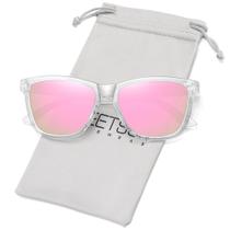Óculos de sol MEETSUN Classic Retro Style UV400 polarizados rosa