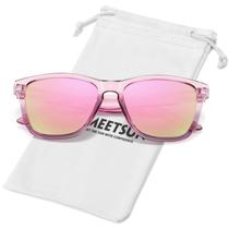 Óculos de sol MEETSUN polarizados, modernos, retrô, rosa para mulheres e homens